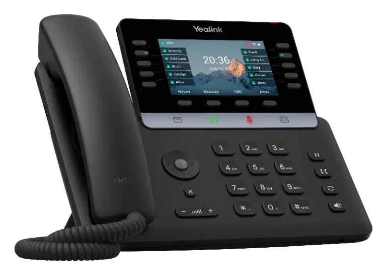Yealink SIP-T74W zboku – tenké telo a nastaviteľný stojan