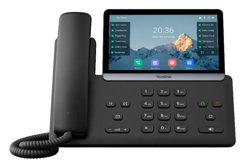Yealink SIP-T77U – IP telefón so 7" dotykovým displejom, pohľad spredu
