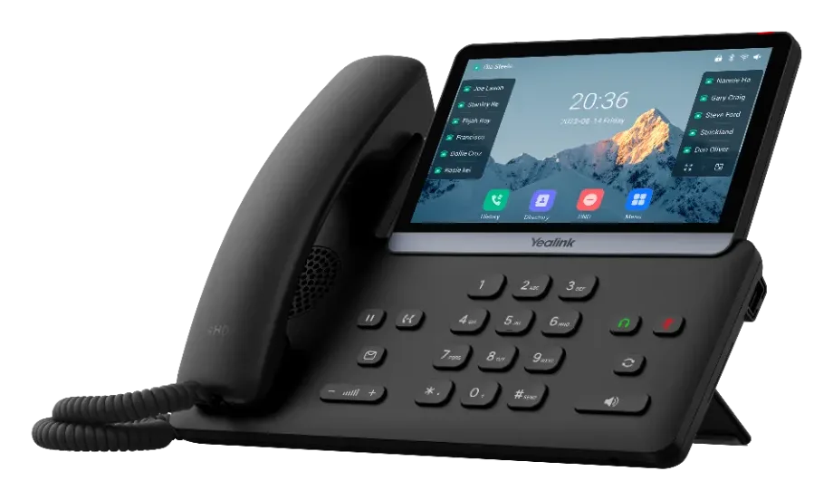 Yealink SIP-T77U z pravej strany – 7" dotykový displej