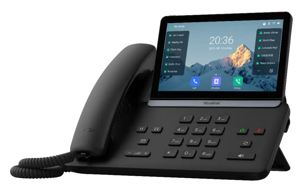 Yealink SIP-T88W z pravej strany – 7" displej s Androidom