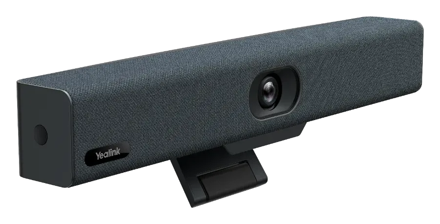 Yealink UVC34 zboku – videobar s držiakom na monitor alebo TV