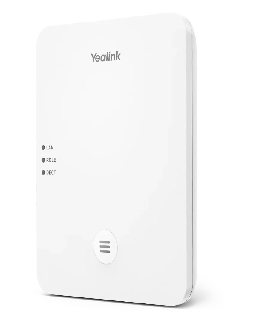 Základňa Yealink W80B zboku – plochá jednotka na montáž na stenu